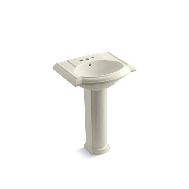 Devonshire White Ceramic 24" Pedestal Bathroom Sink