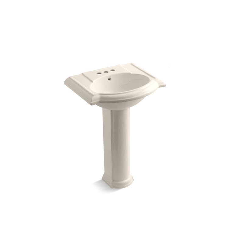 Devonshire White Ceramic 24" Pedestal Bathroom Sink
