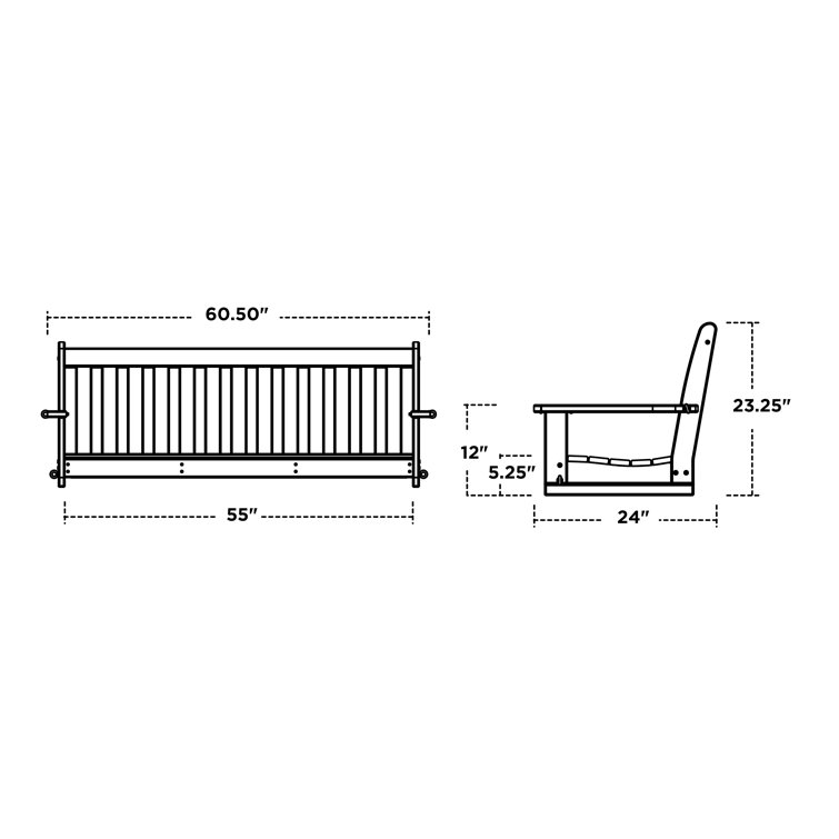 Slate Gray Polywood Lawson Outdoor Swing Chair
