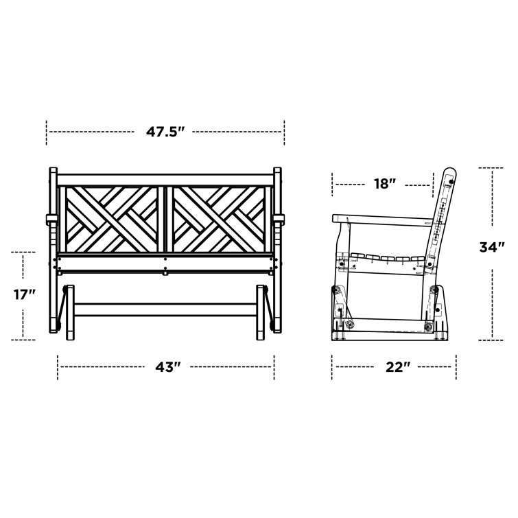 Hunter Green Recycled Plastic Outdoor Glider Bench