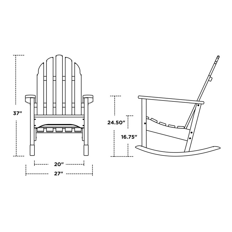 White Poly Lumber Classic Adirondack Rocking Chair