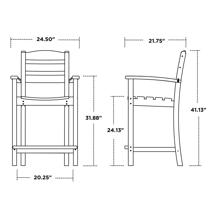 Sand Polywood 41" Dining Chair with Armrests