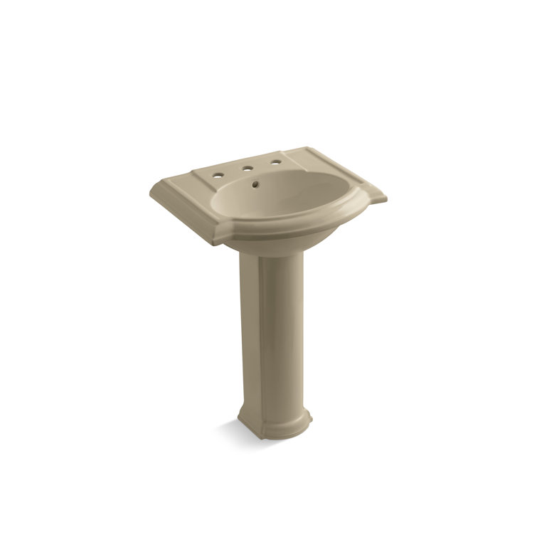 Devonshire White Ceramic 24" Pedestal Bathroom Sink