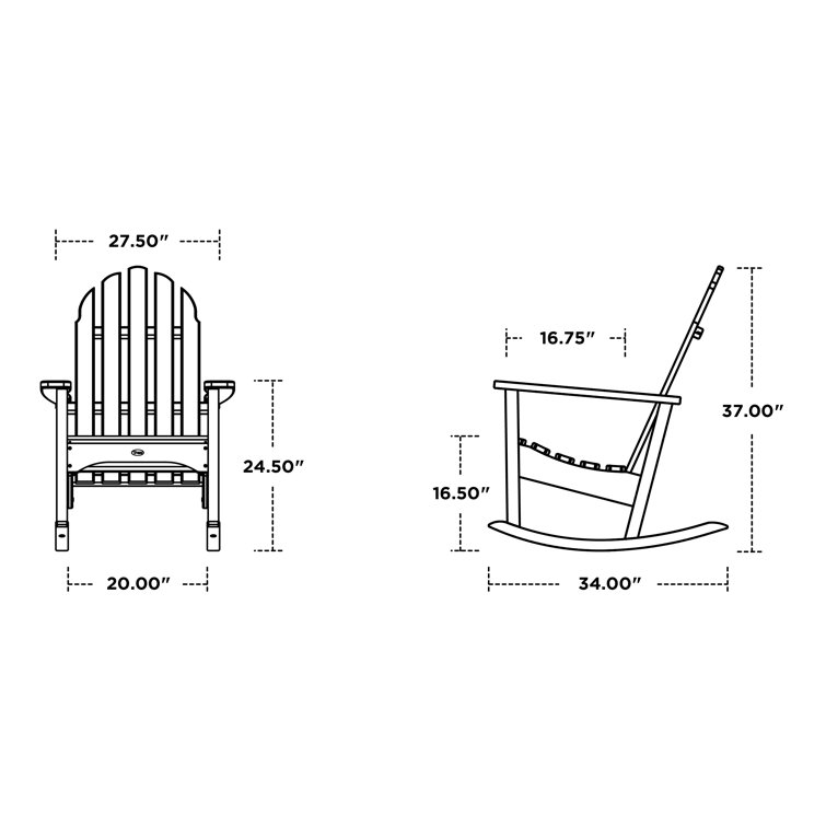 Stepping Stone Gray HDPE Cape Cod Adirondack Rocking Chair