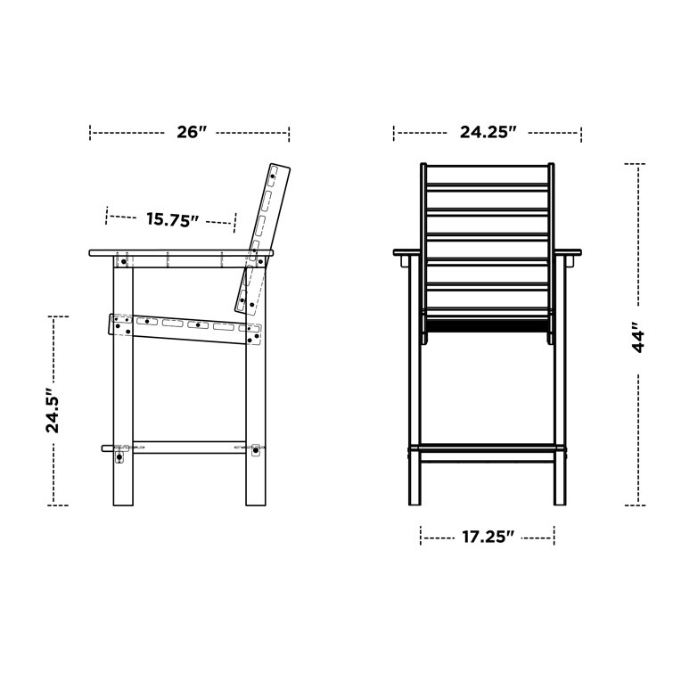 Sleek Mahogany POLYWOOD Signature 34" Outdoor Counter Chair