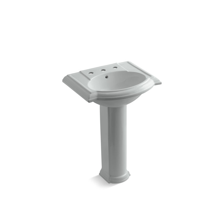 Devonshire White Ceramic 24" Pedestal Bathroom Sink