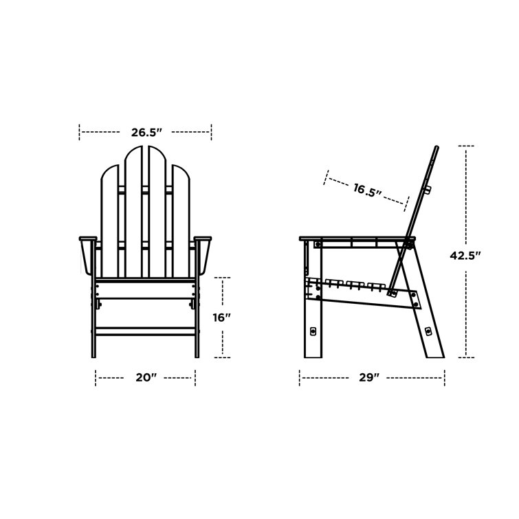Slate Gray HDPE Lumber Outdoor Dining Chair