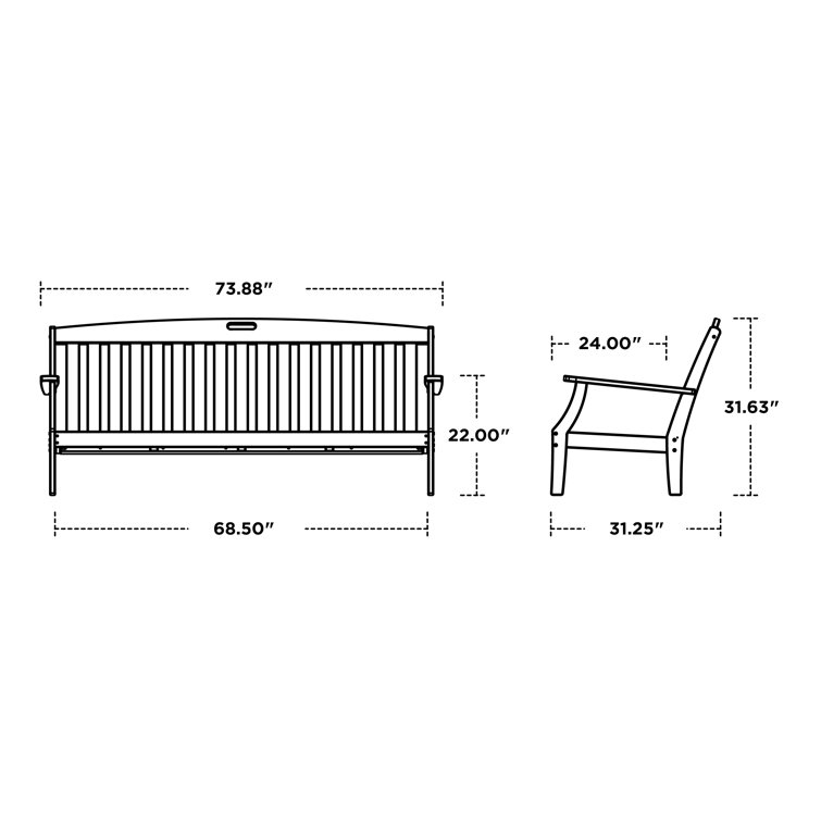 Charcoal Black Three-Seater Outdoor Sofa with Gray Cushions
