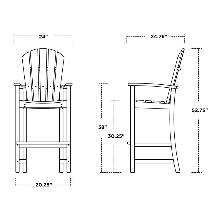 White Eco-Friendly Recycled Plastic Outdoor Bar Chair