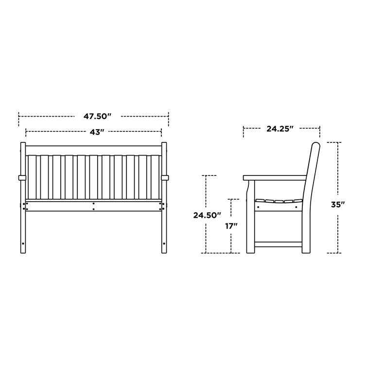 Slate Gray Recycled Plastic Garden Bench