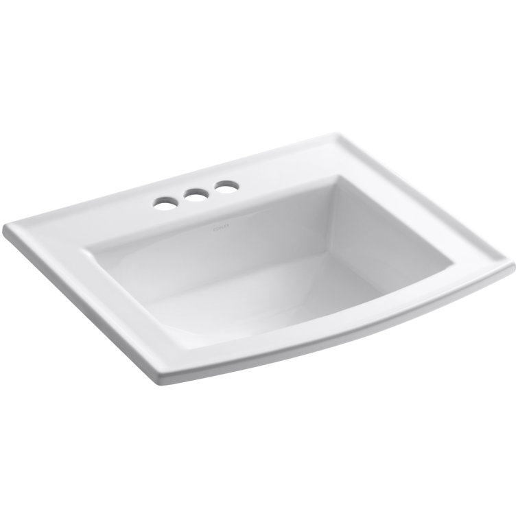 Archer White Porcelain Rectangular Drop-In Sink with Overflow