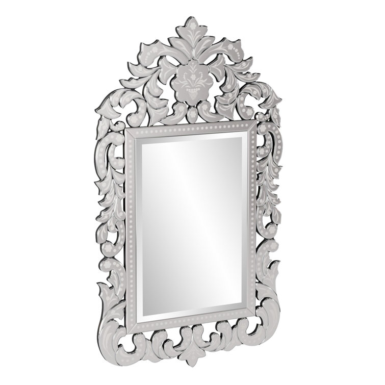 Silver Hand Painted Venetian Wood Wall Mirror