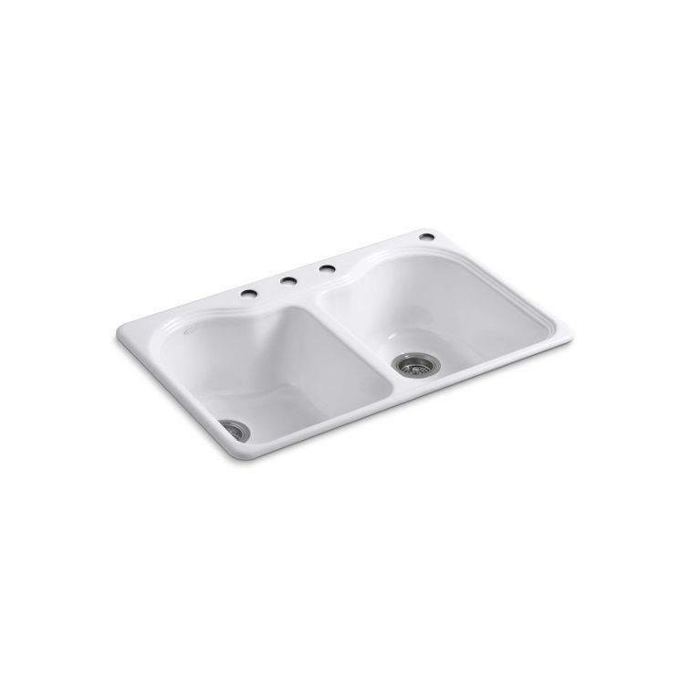 Hartland Classic White 33" Double Basin Cast Iron Kitchen Sink