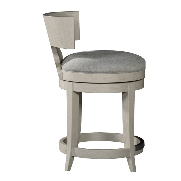 Gray Wood and Metal Swivel Counter Stool