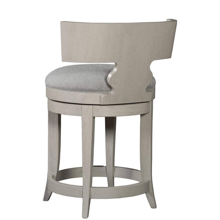 Gray Wood and Metal Swivel Counter Stool