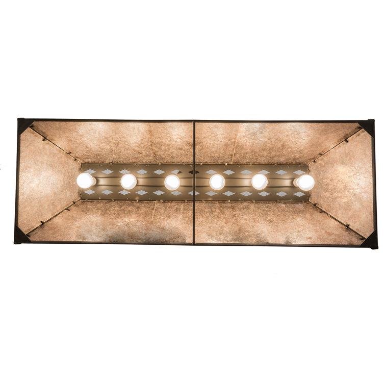 Elegant Antique Copper and Glass LED Island Pendant, 27" Height
