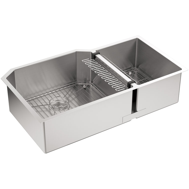 Strive 35.5" Stainless Steel Double Bowl Undermount Kitchen Sink