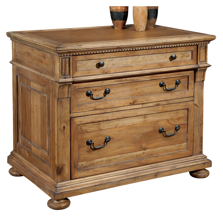 Brown Traditional 2-Drawer Lockable Mobile File Cabinet