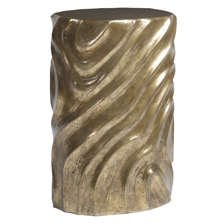 Catalan Oval Gold Metal Drum Table