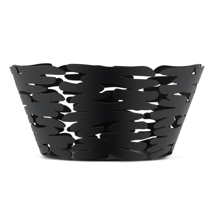 Modern Black Round Plastic Storage Basket