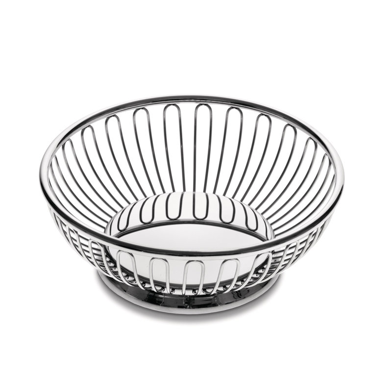 Alessi 9.75" Silver Stainless Steel Round Wire Basket