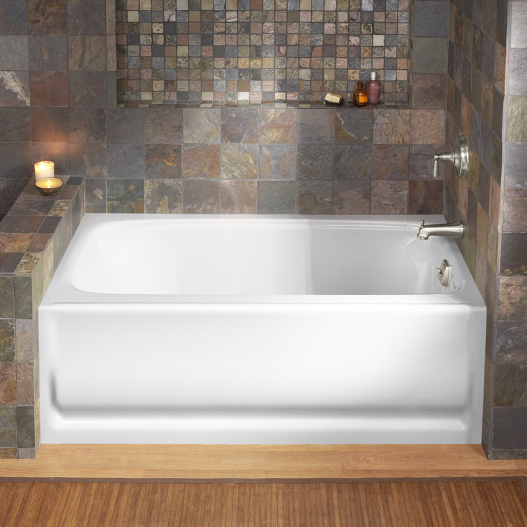 Bancroft 60" White Acrylic Alcove Bath with Apron