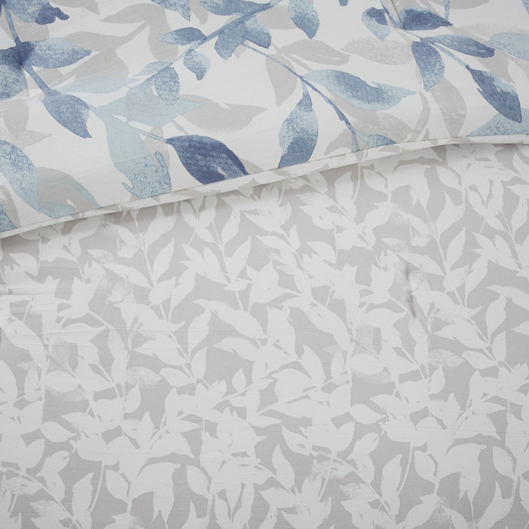 Blue Twin Microfiber Reversible Bed in a Bag Set