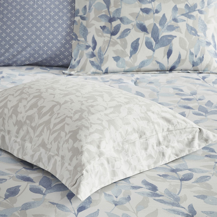 Blue Twin Microfiber Reversible Bed in a Bag Set