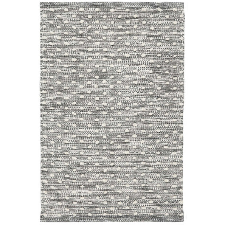 Gray and Ivory Synthetic Flat Woven Handmade Rug 2' x 3'