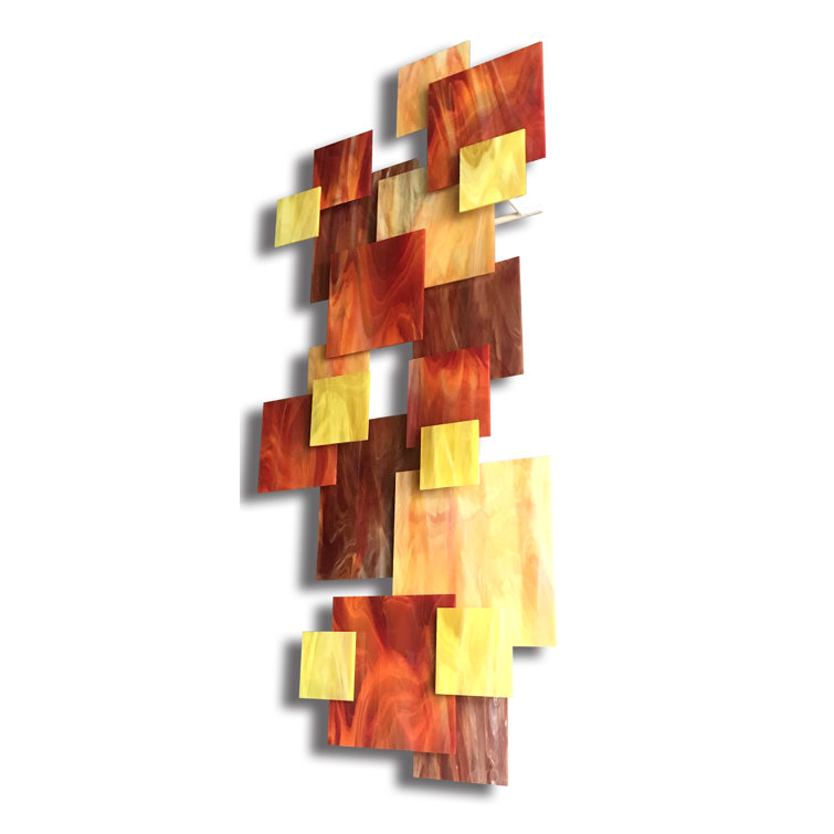 Sunset Multicolor Glass Wall Sculpture