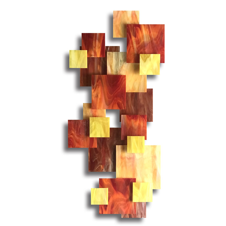 Sunset Multicolor Glass Wall Sculpture
