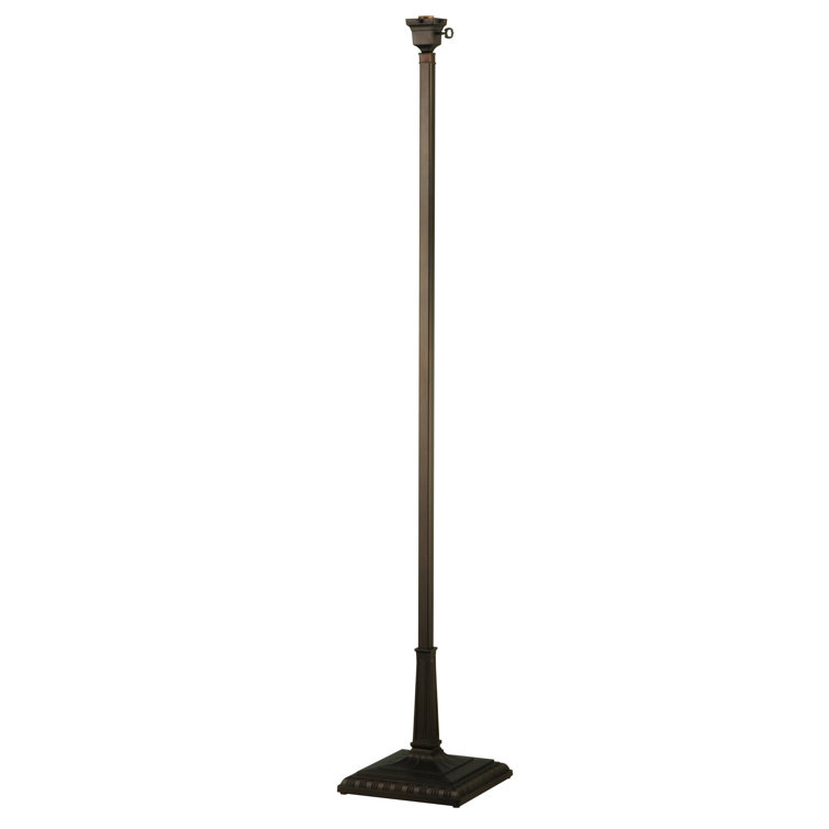 Mission 56'' Bronze Torchiere with Stained Glass Shade