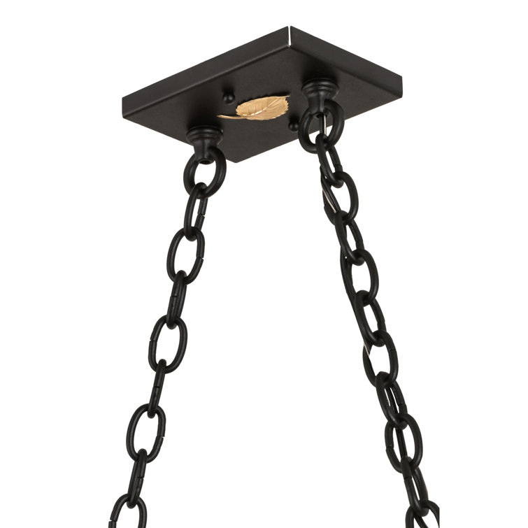 Alpine Black and White Glass 48" Oblong Pendant Light