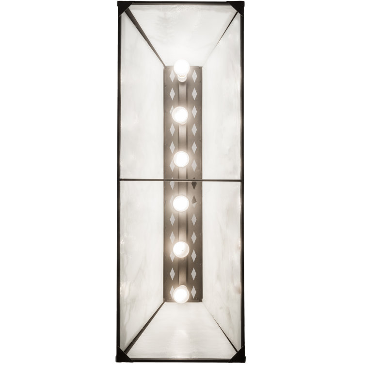 Alpine Black and White Glass 48" Oblong Pendant Light