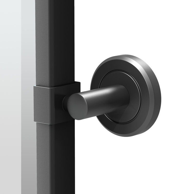 Elegant Latitude II Matte Black Metal Bathroom Vanity Mirror