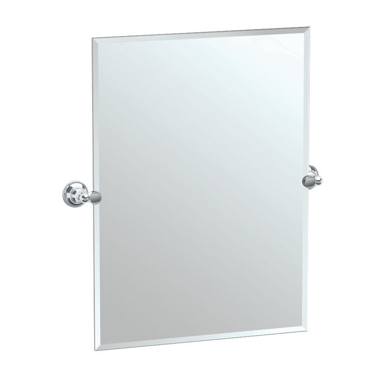 Elegant Full-Length 31.5"H Rectangular Frameless Vanity Mirror with Polished Chrome Finish