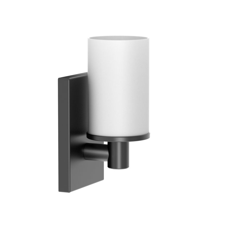 Matte Black Modern Farmhouse Wall Sconce with Frosted Glass Shade