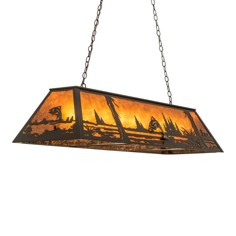 Bronze Glass 9-Light LED Indoor/Outdoor Island Pendant