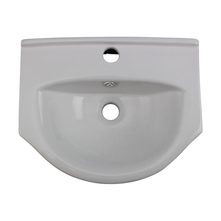 White Ceramic Oval Above-Counter Vessel Sink with Reno-Gloss Finish