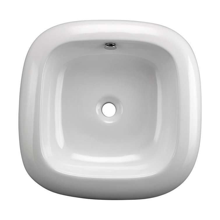 Capri 21" White Ceramic Countertop Vessel Sink with Reno-Gloss Finish