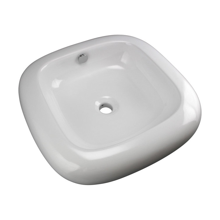 Capri 21" White Ceramic Countertop Vessel Sink with Reno-Gloss Finish