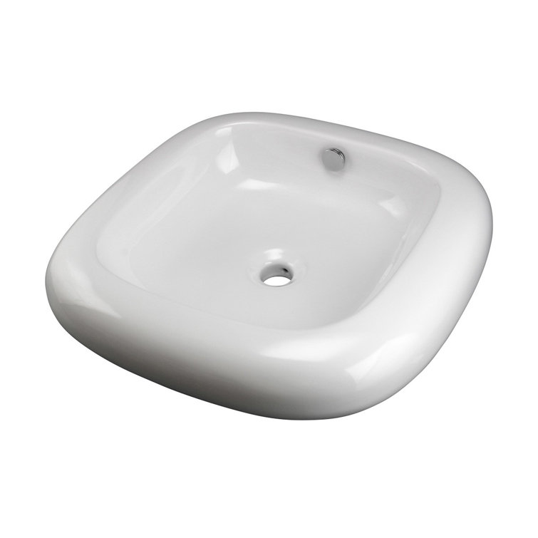 Capri 21" White Ceramic Countertop Vessel Sink with Reno-Gloss Finish