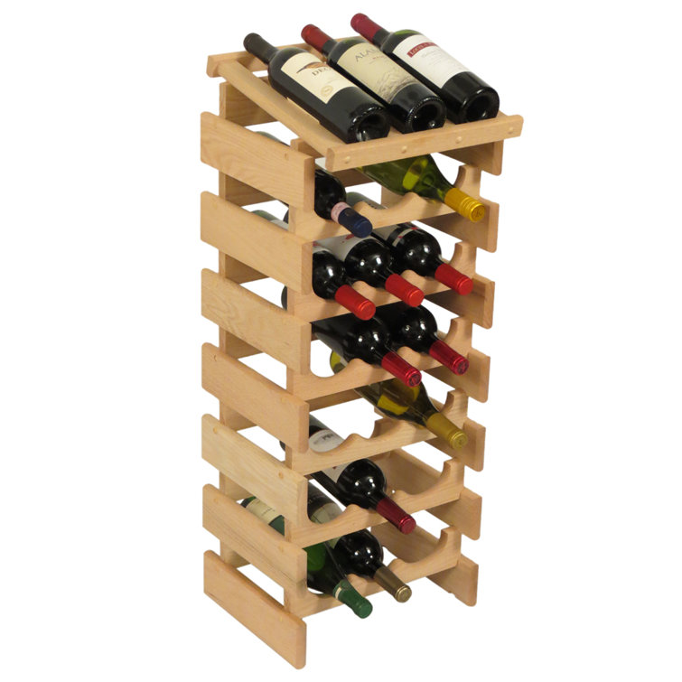 Dakota Oak 21 Bottle Solid Wood Ladder Wine Rack