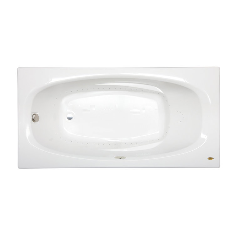 Amiga 72'' White Acrylic Alcove Bathtub with Jets