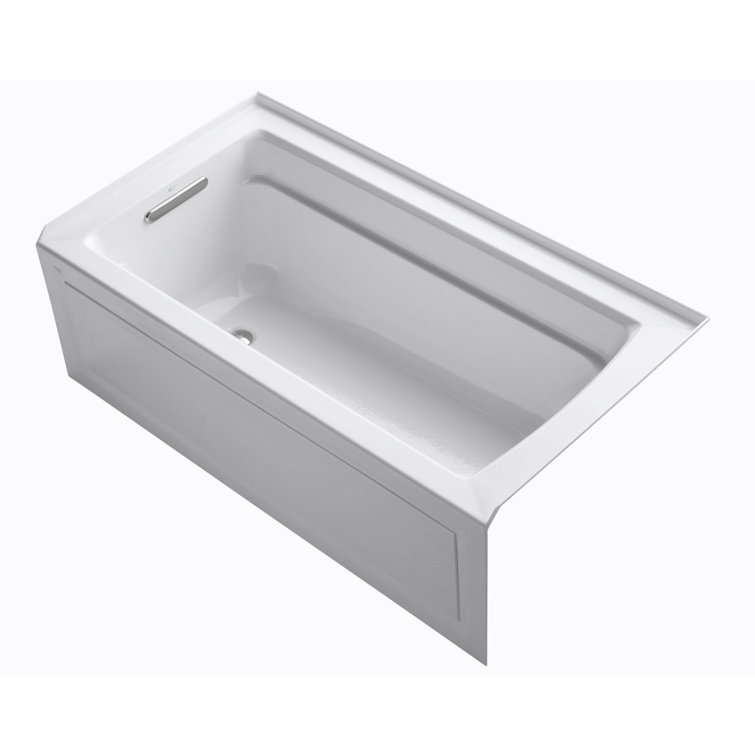 Archer 60" White Acrylic Alcove Soaking Tub with Lumbar Support