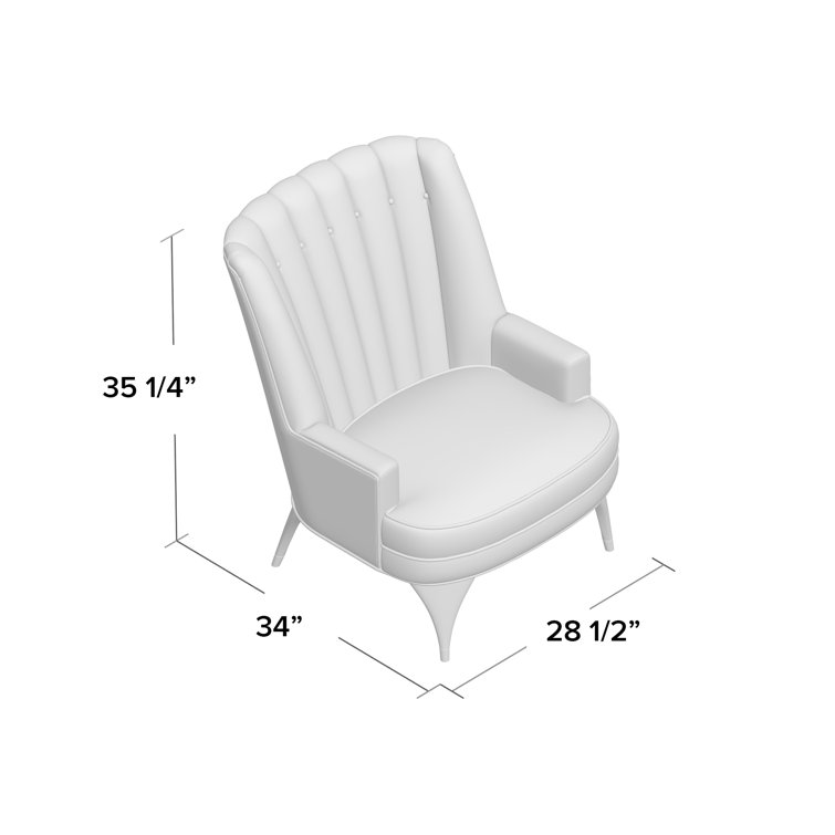 Silversmith Velvet Channel Tufted Accent Chair