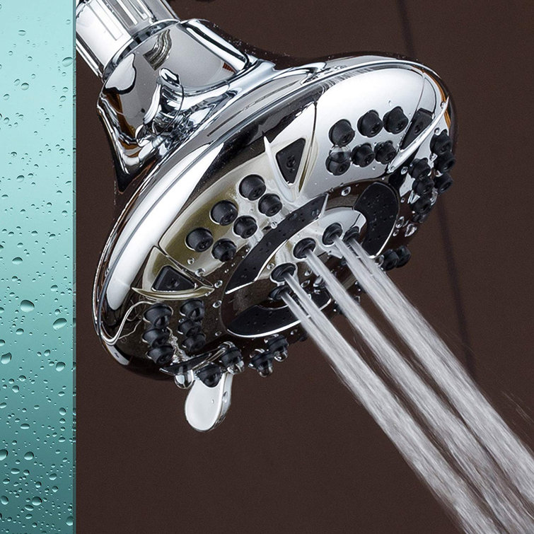 Chrome Handheld Wall Mounted Shower Head with Multiple Settings