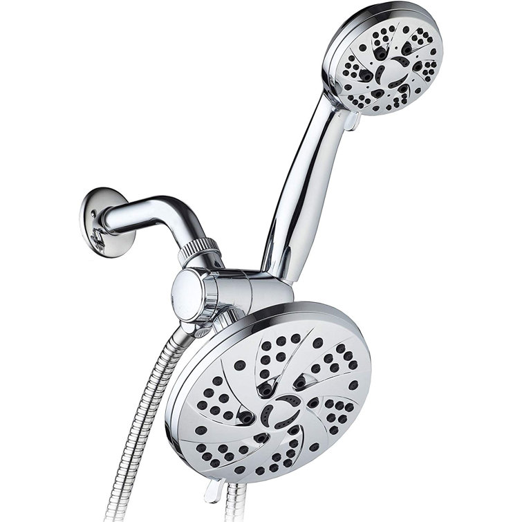 Chrome Dual Head Handheld Rain and Pulse Shower Combo