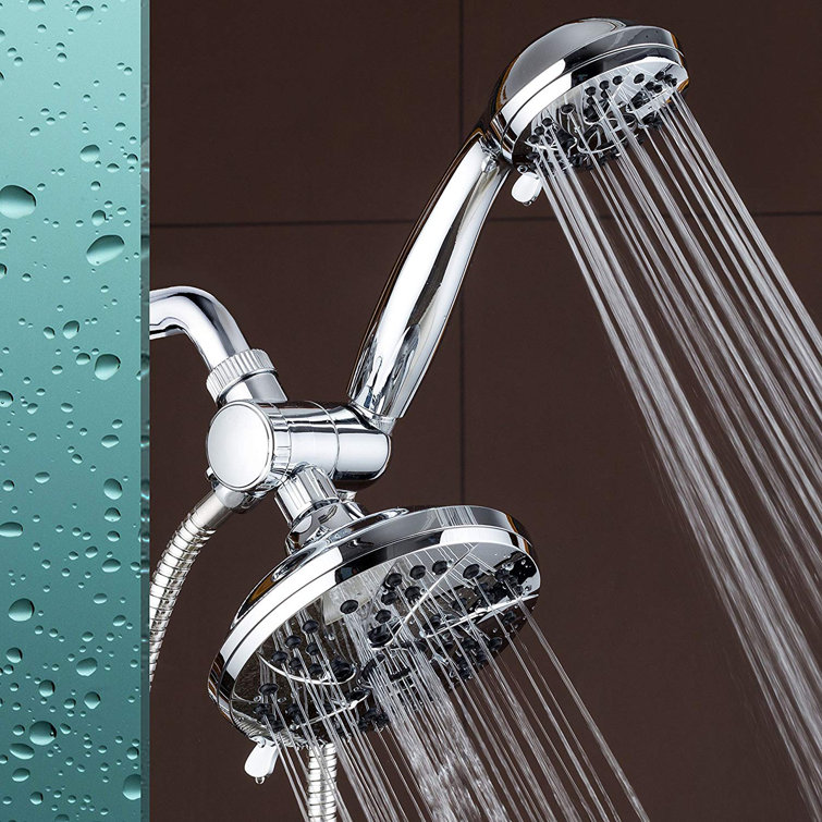 Chrome Dual Head Handheld Rain and Pulse Shower Combo