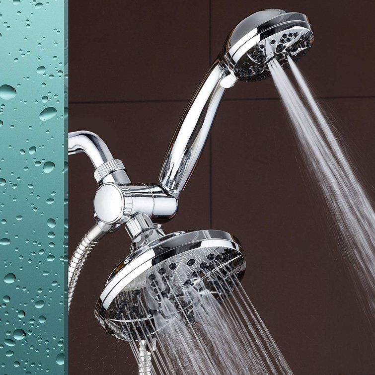 Chrome Dual Head Handheld Rain and Pulse Shower Combo
